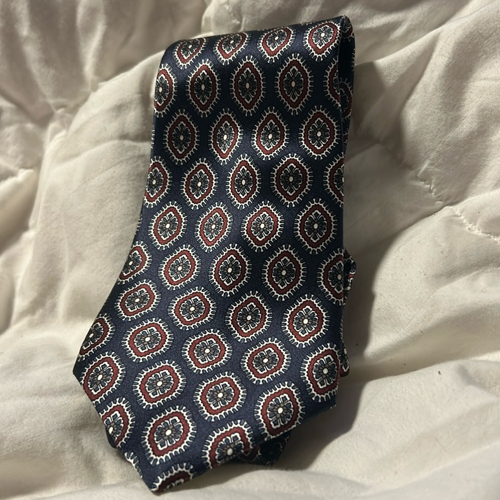 Vintage Oscar de la Renta couture silk velour paisley print tie